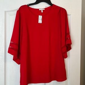 Maurice’s Solid Red Top sz L NWT